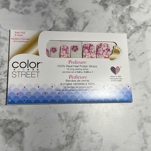 Color Street Hibiscus Kiss Pedicure Nail Strips NWT